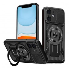 Θήκη Κινητού Defender Armor Case Αντικραδασμική ( Armor - Shockproof ) με ενσωματωμένη Magsafe βάση-δαχτυλίδι για APPLE IPHONE 11 6.1 ΜΑΥΡΟ