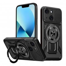 Θήκη Κινητού Defender Armor Case Αντικραδασμική ( Armor - Shockproof ) με ενσωματωμένη Magsafe βάση-δαχτυλίδι για APPLE IPHONE 13 6.1 ΜΑΥΡΟ