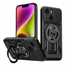 Θήκη Κινητού Defender Armor Case Αντικραδασμική ( Armor - Shockproof ) με ενσωματωμένη Magsafe βάση-δαχτυλίδι για APPLE IPHONE 14 6.1 ΜΑΥΡΟ