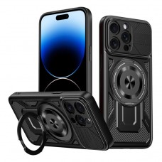 Θήκη Κινητού Defender Armor Case Αντικραδασμική ( Armor - Shockproof ) με ενσωματωμένη Magsafe βάση-δαχτυλίδι για APPLE IPHONE 14 PRO MAX 6.7 ΜΑΥΡΟ