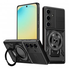 Θήκη Κινητού Defender Armor Case Αντικραδασμική ( Armor - Shockproof ) με ενσωματωμένη Magsafe βάση-δαχτυλίδι για SAMSUNG GALAXY S24 ΜΑΥΡΟ