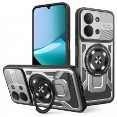 Θήκη Κινητού Defender Armor Case Αντικραδασμική ( Armor - Shockproof ) με ενσωματωμένη Magsafe βάση-δαχτυλίδι για XIAOMI POCO C85 4G ΓΚΡΙ