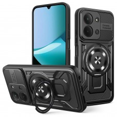 Θήκη Κινητού Defender Armor Case Αντικραδασμική ( Armor - Shockproof ) με ενσωματωμένη Magsafe βάση-δαχτυλίδι για XIAOMI REDMI 15C 4G ΜΑΥΡΟ