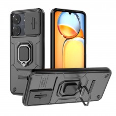 Θήκη Κινητού BBR Warrior Αντικραδασμική ( Armor - Shockproof ) με ενσωματωμένη βάση-δαχτυλίδι και κάλυμμα καμερών για XIAOMI POCO C65 ΜΑΥΡΟ