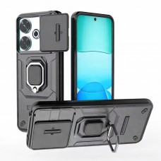 Θήκη Κινητού BBR Warrior Αντικραδασμική ( Armor - Shockproof ) με ενσωματωμένη βάση-δαχτυλίδι και κάλυμμα καμερών για XIAOMI REDMI 13 ΜΑΥΡΟ