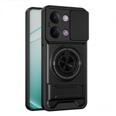 Θήκη Κινητού MAG SHIELD PRO ARMOR Αντικραδασμική (Armor - Shockproof) με MagSafe, Finger Ring, Kickstand & Συρόμενο Κάλυμμα Κάμερας για XIAOMI REDMI 17 5G ΜΑΥΡΟ