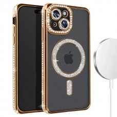 Θήκη Κινητού Avizar Diamond Around Strass για APPLE IPHONE 15 6.1 ΧΡΥΣΟ