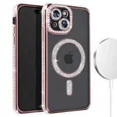 Θήκη Κινητού Avizar Diamond Around Strass για APPLE IPHONE 15 6.1 ΡΟΖ