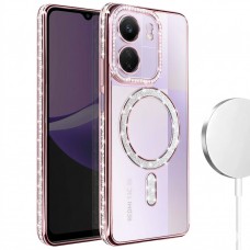 Θήκη Κινητού Avizar Diamond Around Strass για XIAOMI REDMI 13C 4G ΡΟΖ