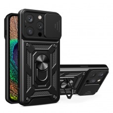 Θήκη Κινητού TechSuit CamShield Αντικραδασμική ( Armor - Shockproof ) με ενσωματωμένη βάση-δαχτυλίδι και κάλυμμα καμερών για APPLE IPHONE 15 PRO MAX 6.7 ΜΑΥΡΟ