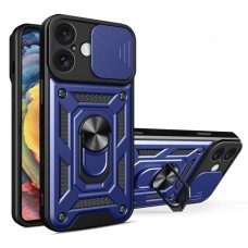 Θήκη Κινητού TechSuit CamShield Αντικραδασμική ( Armor - Shockproof ) με ενσωματωμένη βάση-δαχτυλίδι και κάλυμμα καμερών για APPLE IPHONE 16 6.1 ΣΚΟΥΡΟ ΜΠΛΕ