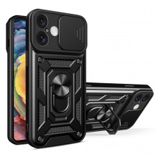 Θήκη Κινητού TechSuit CamShield Αντικραδασμική ( Armor - Shockproof ) με ενσωματωμένη βάση-δαχτυλίδι και κάλυμμα καμερών για APPLE IPHONE 16 PLUS 6.7 ΜΑΥΡΟ