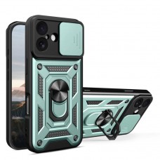 Θήκη Κινητού TechSuit CamShield Αντικραδασμική ( Armor - Shockproof ) με ενσωματωμένη βάση-δαχτυλίδι και κάλυμμα καμερών για APPLE IPHONE 17 ΣΚΟΥΡΟ ΠΡΑΣΙΝΟ