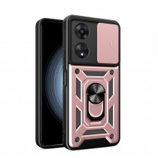 Θήκη Κινητού TechSuit CamShield Αντικραδασμική ( Armor - Shockproof ) με ενσωματωμένη βάση-δαχτυλίδι και κάλυμμα καμερών για OPPO A58 4G ΡΟΖ