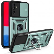 Θήκη Κινητού TechSuit CamShield Αντικραδασμική ( Armor - Shockproof ) με ενσωματωμένη βάση-δαχτυλίδι και κάλυμμα καμερών για SAMSUNG GALAXY A34 5G ΣΚΟΥΡΟ ΠΡΑΣΙΝΟ