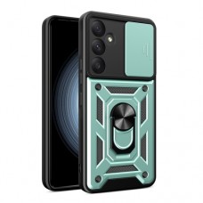 Θήκη Κινητού TechSuit CamShield Αντικραδασμική ( Armor - Shockproof ) με ενσωματωμένη βάση-δαχτυλίδι και κάλυμμα καμερών για SAMSUNG GALAXY A55 5G ΣΚΟΥΡΟ ΠΡΑΣΙΝΟ