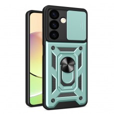 Θήκη Κινητού TechSuit CamShield Αντικραδασμική ( Armor - Shockproof ) με ενσωματωμένη βάση-δαχτυλίδι και κάλυμμα καμερών για SAMSUNG GALAXY S24 ΣΚΟΥΡΟ ΠΡΑΣΙΝΟ