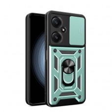 Θήκη Κινητού TechSuit CamShield Αντικραδασμική ( Armor - Shockproof ) με ενσωματωμένη βάση-δαχτυλίδι και κάλυμμα καμερών για XIAOMI POCO M6 5G ΣΚΟΥΡΟ ΠΡΑΣΙΝΟ
