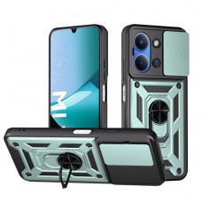 Θήκη Κινητού TechSuit CamShield Αντικραδασμική ( Armor - Shockproof ) με ενσωματωμένη βάση-δαχτυλίδι και κάλυμμα καμερών για XIAOMI REDMI 15C 4G ΣΚΟΥΡΟ ΠΡΑΣΙΝΟ