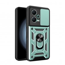 Θήκη Κινητού TechSuit CamShield Αντικραδασμική ( Armor - Shockproof ) με ενσωματωμένη βάση-δαχτυλίδι και κάλυμμα καμερών για XIAOMI REDMI NOTE 12 5G ΣΚΟΥΡΟ ΠΡΑΣΙΝΟ