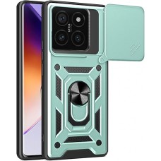 Θήκη Κινητού TechSuit CamShield Αντικραδασμική ( Armor - Shockproof ) με ενσωματωμένη βάση-δαχτυλίδι και κάλυμμα καμερών για XIAOMI 14T PRO ΣΚΟΥΡΟ ΠΡΑΣΙΝΟ