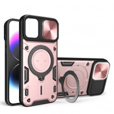 Θήκη Κινητού TechSuit CamGuard Pro Αντικραδασμική ( Armor - Shockproof ) με ενσωματωμένη βάση-δαχτυλίδι και κάλυμμα καμερών για APPLE IPHONE 12 / 12 PRO 6.1 ΡΟΖ