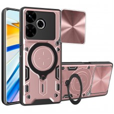 Θήκη Κινητού TechSuit CamGuard Pro Αντικραδασμική ( Armor - Shockproof ) με ενσωματωμένη βάση-δαχτυλίδι και κάλυμμα καμερών για XIAOMI POCO M6 4G ΡΟΖ