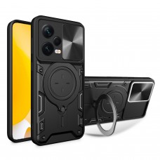 Θήκη Κινητού TechSuit CamGuard Pro Αντικραδασμική ( Armor - Shockproof ) με ενσωματωμένη βάση-δαχτυλίδι και κάλυμμα καμερών για XIAOMI POCO X5 5G ΜΑΥΡΟ