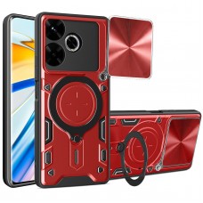 Θήκη Κινητού TechSuit CamGuard Pro Αντικραδασμική ( Armor - Shockproof ) με ενσωματωμένη βάση-δαχτυλίδι και κάλυμμα καμερών για XIAOMI REDMI 13 ΚΟΚΚΙΝΟ