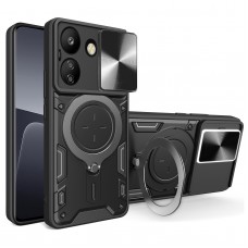 Θήκη Κινητού TechSuit CamGuard Pro Αντικραδασμική ( Armor - Shockproof ) με ενσωματωμένη βάση-δαχτυλίδι και κάλυμμα καμερών για XIAOMI REDMI 13C 4G ΜΑΥΡΟ