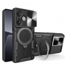 Θήκη Κινητού TechSuit CamGuard Pro Αντικραδασμική ( Armor - Shockproof ) με ενσωματωμένη βάση-δαχτυλίδι και κάλυμμα καμερών για XIAOMI REDMI 13C 5G ΜΑΥΡΟ
