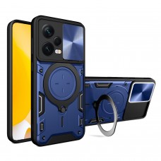 Θήκη Κινητού TechSuit CamGuard Pro Αντικραδασμική ( Armor - Shockproof ) με ενσωματωμένη βάση-δαχτυλίδι και κάλυμμα καμερών για XIAOMI REDMI NOTE 12 5G ΣΚΟΥΡΟ ΜΠΛΕ