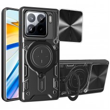 Θήκη Κινητού TechSuit CamGuard Pro Αντικραδασμική ( Armor - Shockproof ) με ενσωματωμένη βάση-δαχτυλίδι και κάλυμμα καμερών για XIAOMI 15 ΜΑΥΡΟ